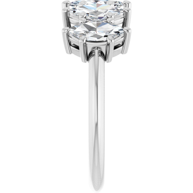 Platinum Marquise Lab-Grown Diamond Five-Stone Anniversary Band - 7x3.5mm Stones - view 4