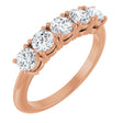 14K Gold Round Lab-Grown Diamond Five-Stone Anniversary Band - 3.8mm Stones - Rose Gold