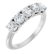 Platinum Round Lab-Grown Diamond Five-Stone Anniversary Band - 3.8mm Stones