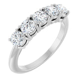 Platinum Round Lab-Grown Diamond Five-Stone Anniversary Band - 3.8mm Stones