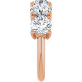 14K Gold Round Natural Diamond Five-Stone Anniversary Band - 1 1/3-3 7/8 CTW - Rose Gold - view 4