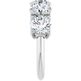14K Gold Round Natural Diamond Five-Stone Anniversary Band - 1 1/3-3 7/8 CTW - White Gold - view 4