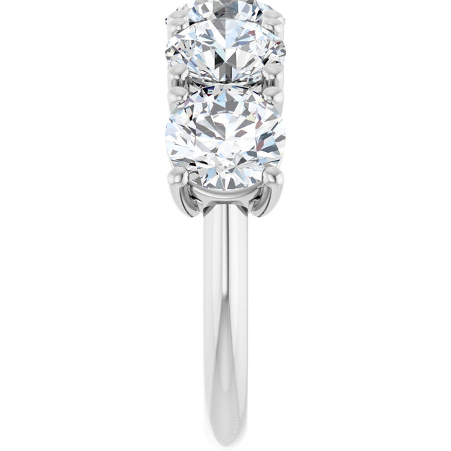 14K Gold Round Lab-Grown Diamond Five-Stone Anniversary Band - 1 1/3-3 5/8 CTW - White Gold - view 4