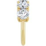 14K Gold Round Natural Diamond Five-Stone Anniversary Band - 1 1/3-3 7/8 CTW - Yellow Gold - view 4