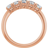 14K Gold Round Lab-Grown Diamond Five-Stone Anniversary Band - 1/6-3/4 CTW - Rose Gold - view 2