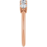 14K Gold Round Natural Diamond Five-Stone Anniversary Band - 1/8-3/4 CTW - Rose Gold - view 4