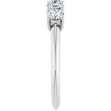 14K Gold Round Natural Diamond Five-Stone Anniversary Band - 1/8-3/4 CTW - White Gold - view 4