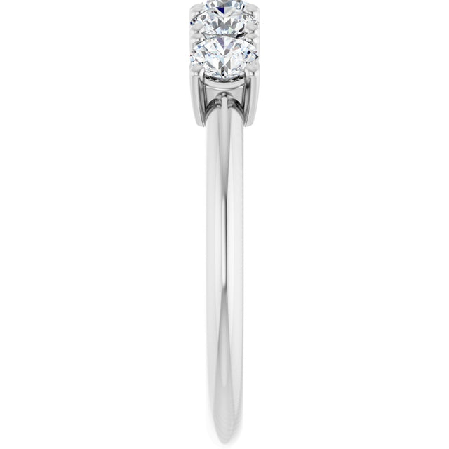 14K Gold Round Lab-Grown Diamond Five-Stone Anniversary Band - 1/6-3/4 CTW - White Gold - view 4