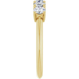 14K Gold Round Natural Diamond Five-Stone Anniversary Band - 1/8-3/4 CTW - Yellow Gold - view 4
