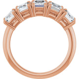 14K Gold Emerald Lab-Grown Diamond Five-Stone Anniversary Band - 1 7/8-5 1/2 CTW - Rose Gold - view 2