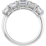Platinum Emerald Natural Diamond Five-Stone Anniversary Band - 1 7/8-2 1/2 CTW - view 2