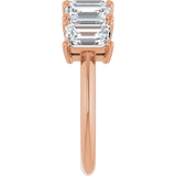14K Gold Emerald Natural Diamond Five-Stone Anniversary Band - 1 7/8-2 1/2 CTW - Rose Gold - view 4