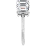 Platinum Emerald Lab-Grown Diamond Five-Stone Anniversary Band - 1 7/8-5 1/2 CTW - view 4