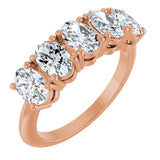 14K Gold Oval Lab-Grown Diamond Five-Stone Anniversary Band - 9/10-3 3/4 CTW - Rose Gold