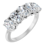 Platinum Oval Natural Diamond Five-Stone Anniversary Band - 1 1/6-1 7/8 CTW