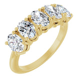 14K Gold Oval Lab-Grown Diamond Five-Stone Anniversary Band - 9/10-3 3/4 CTW - Yellow Gold
