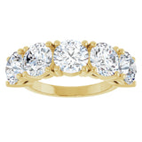 14K Gold Round Natural Diamond Five-Stone Anniversary Band - 1 1/3-3 7/8 CTW - Yellow Gold - view 3