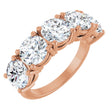14K Gold Round Lab-Grown Diamond Five-Stone Anniversary Band - 6.5mm Stones - Rose Gold
