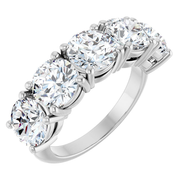 Platinum Round Lab-Grown Diamond Five-Stone Anniversary Band - 1 1/3-3 5/8 CTW