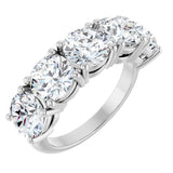 14K Gold Round Lab-Grown Diamond Five-Stone Anniversary Band - 1 1/3-3 5/8 CTW - White Gold