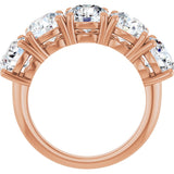 14K Gold Round Natural Diamond Five-Stone Anniversary Band - 1 1/3-3 7/8 CTW - Rose Gold - view 2