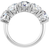14K Gold Round Lab-Grown Diamond Five-Stone Anniversary Band - 6.5mm Stones - White Gold - view 2