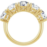 14K Gold Round Lab-Grown Diamond Five-Stone Anniversary Band - 6.5mm Stones - Yellow Gold - view 2