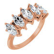 14K Gold Marquise Lab-Grown Diamond Five-Stone Anniversary Band - 7x3.5mm Stones - Rose Gold