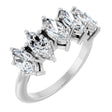 Platinum Marquise Lab-Grown Diamond Five-Stone Anniversary Band - 7x3.5mm Stones