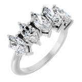 Platinum Marquise Lab-Grown Diamond Five-Stone Anniversary Band - 7x3.5mm Stones