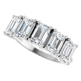 Platinum Emerald Natural Diamond Five-Stone Anniversary Band - 1 7/8-2 1/2 CTW - view 5