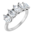 Platinum Pear Lab-Grown Diamond Five-Stone Anniversary Band - 6x4mm Stones