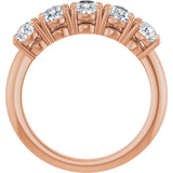 14K Gold Pear Lab-Grown Diamond Five-Stone Anniversary Band - 6x4mm Stones - Rose Gold - view 2