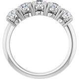 Platinum Pear Lab-Grown Diamond Five-Stone Anniversary Band - 6x4mm Stones - view 2