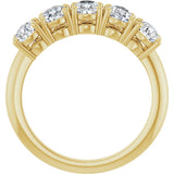 14K Gold Pear Lab-Grown Diamond Five-Stone Anniversary Band - 6x4mm Stones - Yellow Gold - view 2
