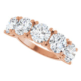 14K Gold Round Lab-Grown Diamond Five-Stone Anniversary Band - 6.5mm Stones - Rose Gold - view 5