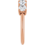 14K Gold Cushion Lab-Grown Diamond Five-Stone Anniversary Band - 3/4-1 5/8 CTW - Rose Gold - view 4