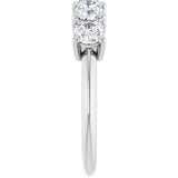 14K Gold Cushion Lab-Grown Diamond Five-Stone Anniversary Band - 3/4-1 5/8 CTW - White Gold - view 4