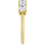 14K Gold Cushion Lab-Grown Diamond Five-Stone Anniversary Band - 3/4-1 5/8 CTW - Yellow Gold - view 4