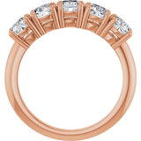 14K Gold Cushion Lab-Grown Diamond Five-Stone Anniversary Band - 3/4-1 5/8 CTW - Rose Gold - view 2