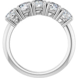 14K Gold Cushion Natural Diamond Five-Stone Anniversary Band - 3/4-1 5/8 CTW - White Gold - view 2