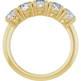 14K Gold Cushion Lab-Grown Diamond Five-Stone Anniversary Band - 3/4-1 5/8 CTW - Yellow Gold - view 2