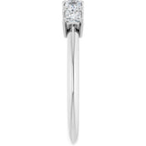 Platinum Square Lab-Grown Diamond Five-Stone Anniversary Band - 1/4-1/2 CTW - view 4