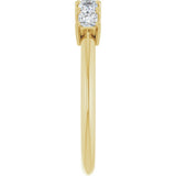 14K Gold Square Natural Diamond Five-Stone Anniversary Band - 1/4-5/8 CTW - Yellow Gold - view 4