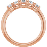 14K Gold Square Lab-Grown Diamond Five-Stone Anniversary Band - 1/4-1/2 CTW - Rose Gold - view 2