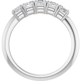 Platinum Square Natural Diamond Five-Stone Anniversary Band - 1/4-5/8 CTW - view 2