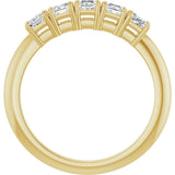 14K Gold Square Lab-Grown Diamond Five-Stone Anniversary Band - 1/4-1/2 CTW - Yellow Gold - view 2