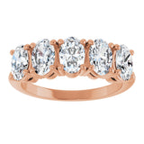 14K Gold Oval Natural Diamond Five-Stone Anniversary Band - 1 1/6-1 7/8 CTW - Rose Gold - view 3