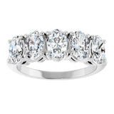 Platinum Oval Lab-Grown Diamond Five-Stone Anniversary Band - 9/10-3 3/4 CTW - view 3