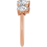 14K Gold Pear Lab-Grown Diamond Five-Stone Anniversary Band - 6x4mm Stones - Rose Gold - view 4